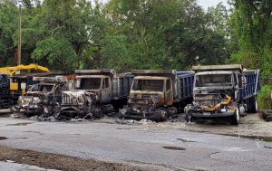 Solid Waste trucks fire damage